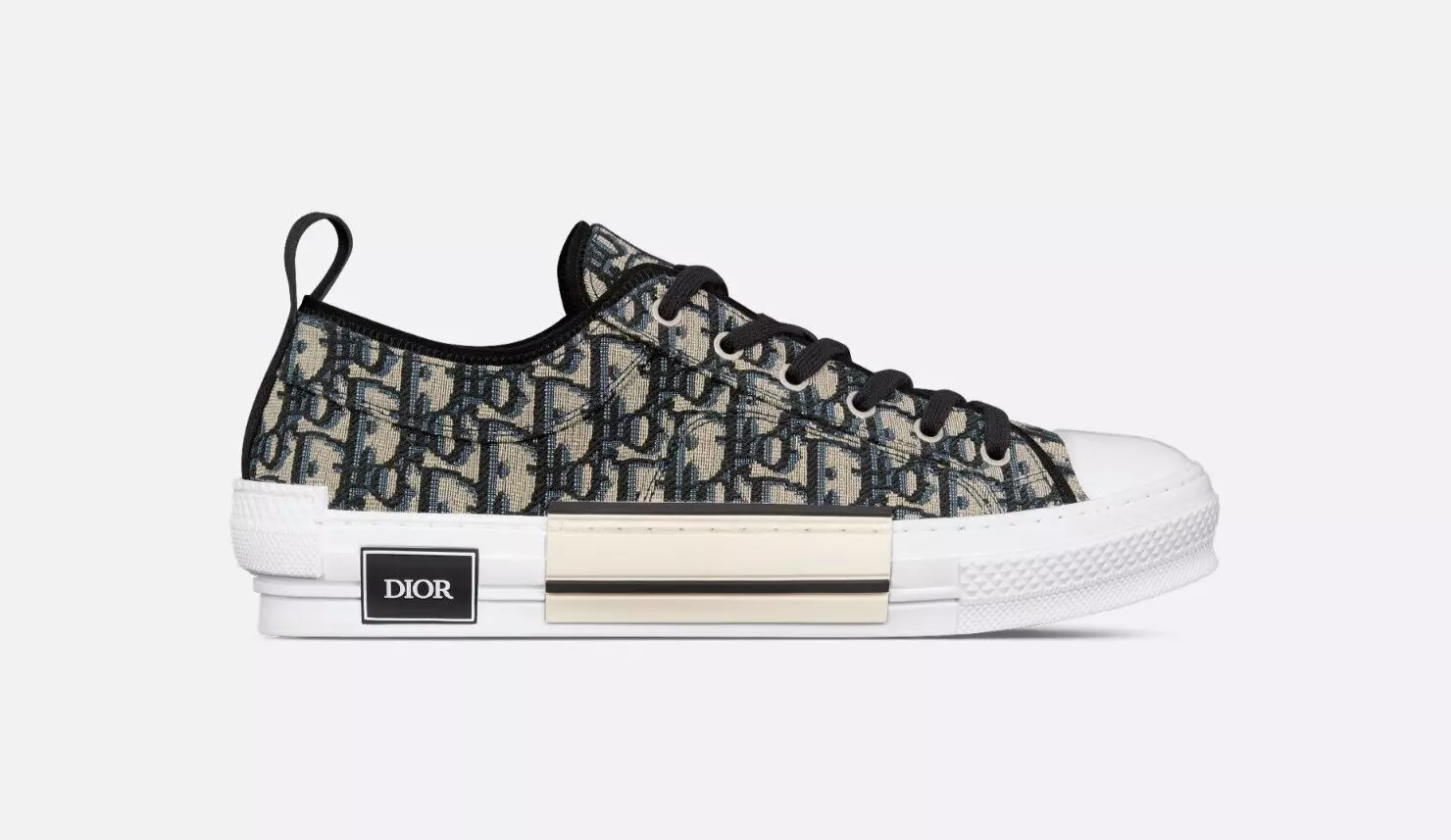Baskets basses Dior B23 League beige et noir Dior oblique jacquard, taille EU 42