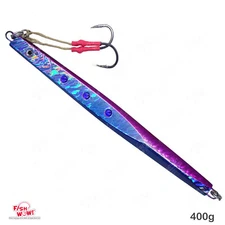 Fish WOW! 400g Speed jig Blue Pink Vertical Trolling lure 8/0 Assist Hook 14oz