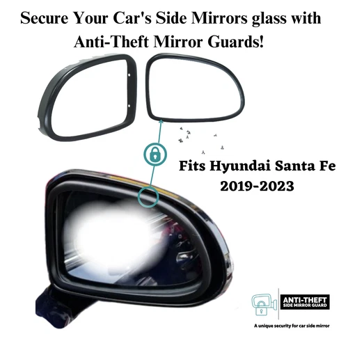 Anti-Theft metal side Mirror Guard fits OEM Hyundai Santa Fe 2019-2023