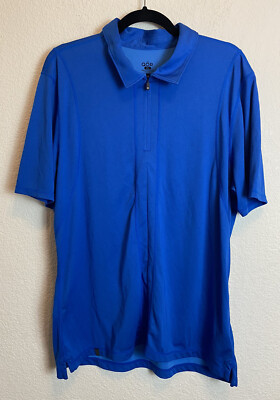 QOR Men's XL Polartec Blue Short Sleeve Base Layer Shirt 1/4 Zip