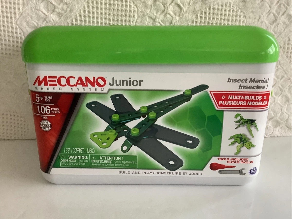 Meccano Junior Toolbox~ Insect Mania Multi-Builds 5+ 106 parts STEM Build It