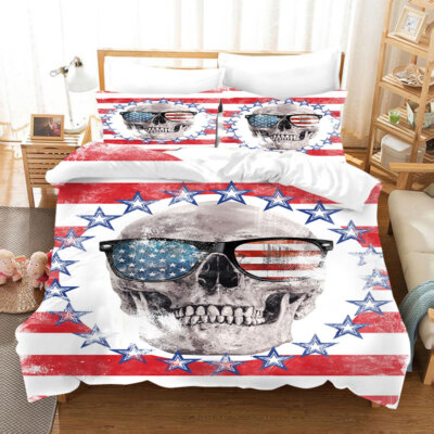 3D Skelett Flagge Kunst Quilt Cover Set Bettwäsche Sets Kissenbezüge 64
