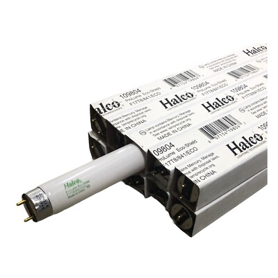 Halco 109804 (10 Pack) 2' T8 Fluorescent 17W 4100K Cool White G13 Medium Bi-Pin