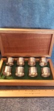 Vintage Silver Napkin Rings In Hand Made Silky & Red Oak Wood Box 5.5" x 10"