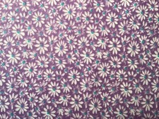 Crazy Daisy on Purple Cotton Quilting/Sewing/Crafting Fabric - by the Yard