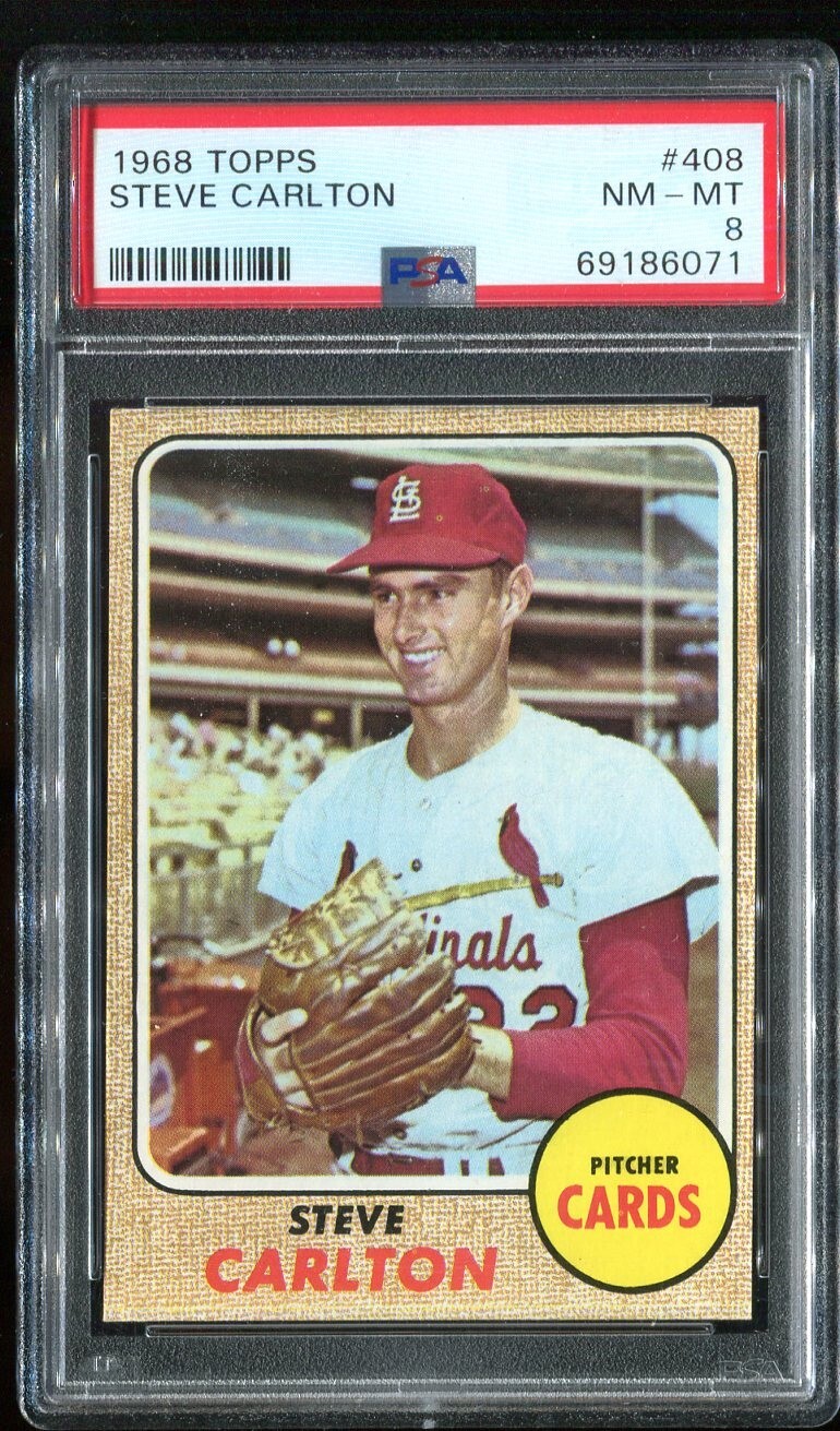 1968 Topps #408 Steve Carlton PSA 8