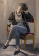 PORTRAIT OF UNKNOWN MODEL original oil painting on canvas CLASSICAL STYLE art