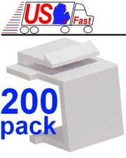 Lot200 Keystone BLANK Insert/Cover wall face plate/surface mount hole/jack WHITE