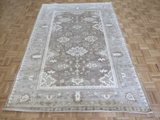 5'11 x 8'9 Hand Knotted Brown Bamboo Silk Oushak Oriental Rug G15282