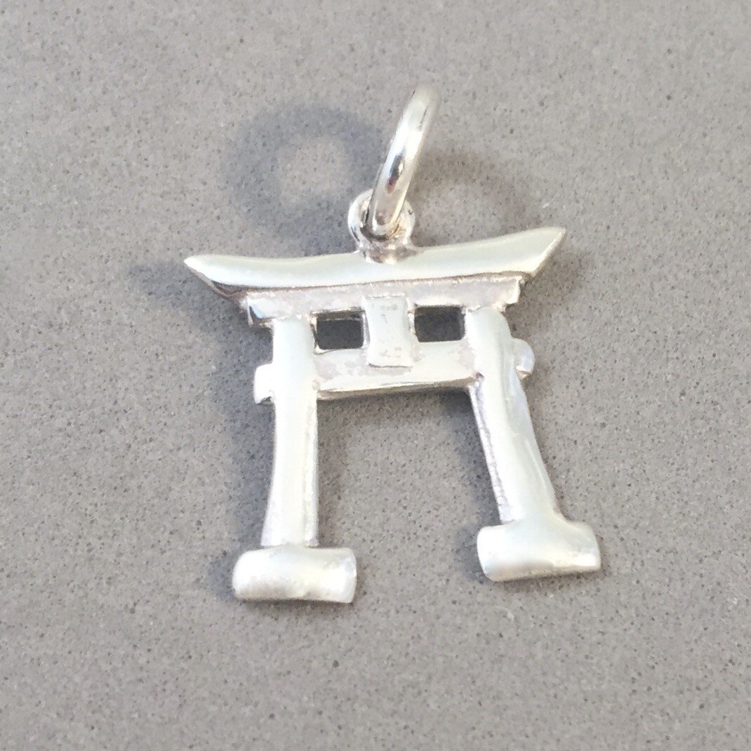 925 Sterling Silver TORII GATE CHARM NEW Japanese Shinto Shrine
