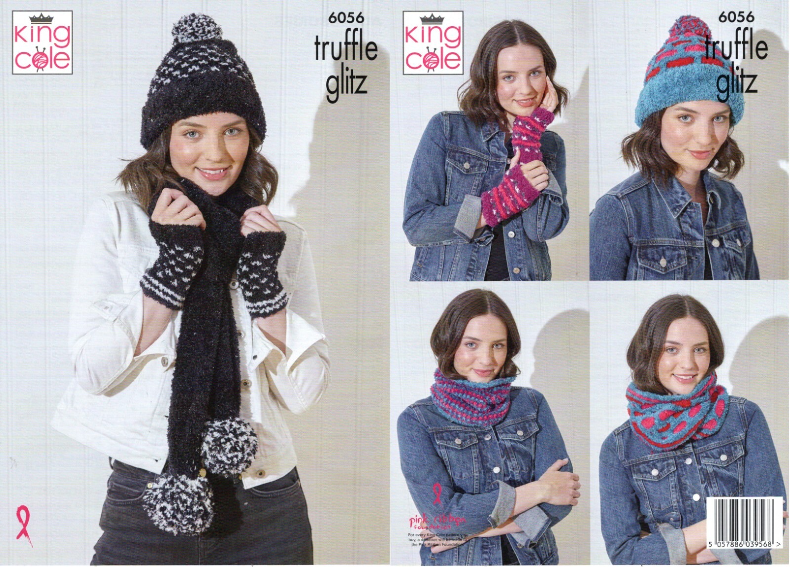 King Cole Knitting Pattern Truffle Glitz Winter Accessories Hats Snoods Hand Warmers & Scarves (6056) - Image 3