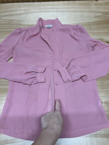 Vintage Bluse rosa leicht transparent Größe 8 - Bild 10 von 13