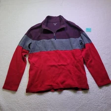 Lands End 1/4 Zip Pullover Long Sleeve Collared Men's L 100% Cotton Pre-owned