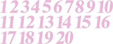1-20 Numbers Pink Sticker Vinyl Decals CHOOSE  1" - 8"  (V585)