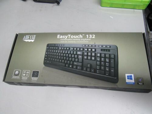 NUEVO Teclado de escritorio multimedia resistente a derrames Adesso AKB-132PB (PS/2) - Imagen 1 de 4