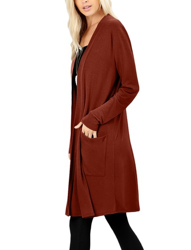 NE PEOPLE Damen Basic Langarm vorne offen lässig Taschen Cardigan NEUJ1440 - Bild 67 von 125