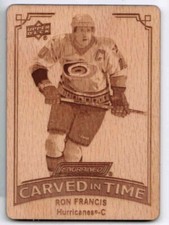 23/24 2023 UPPER DECK ENGRAINED RON FRANCIS CT-6 CARVED IN TIME CAROLINA CANES