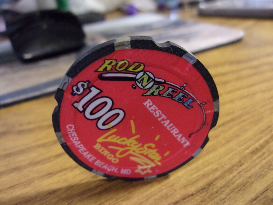ROD 'N REEL LUCKY STAR CASINO BINGO 100 gaming poker chip Chesapeake