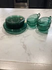 13Pcs Vintage Jeanette Glass Doric Pansy Ultramarine Cups Saucers & Plates
