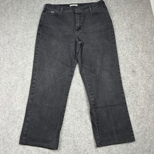 Lee Relaxed Straight Leg Jeans Women 16 Medium Black Denim High Rise Y2K Outdoor