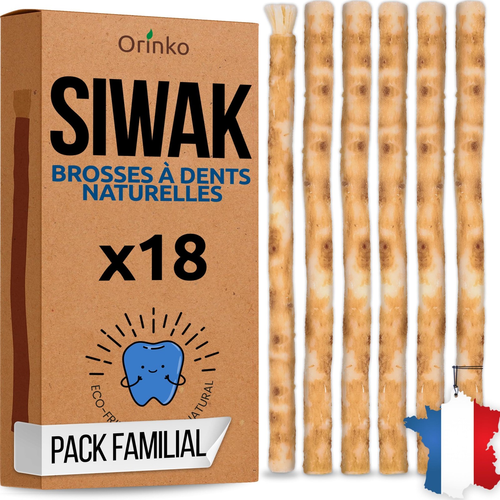 Bâtons de Siwak Brosse à Dents Naturelle : Lot de 18 Bois de Miswak Hygiène Bucco-dentaire
