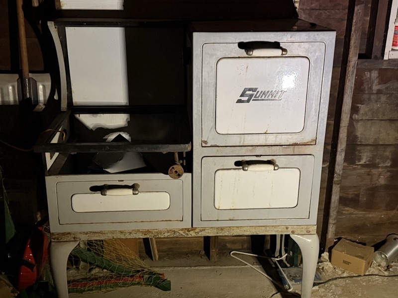 Summit Antique Freestanding Cooking Stove White Metal Baking Oven