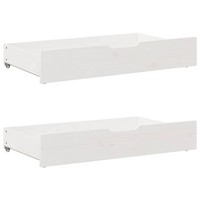 Bettschubladen 2 Stk. Weiß 95X55X16 Cm Massivholz Kiefer