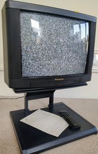 Vintage Panasonic TX-21V2 CRT TV 21" Retro Gaming RGB SCART +Stand Remote Manual