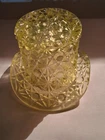 Fenton Uranium glass daisey and button design top hat