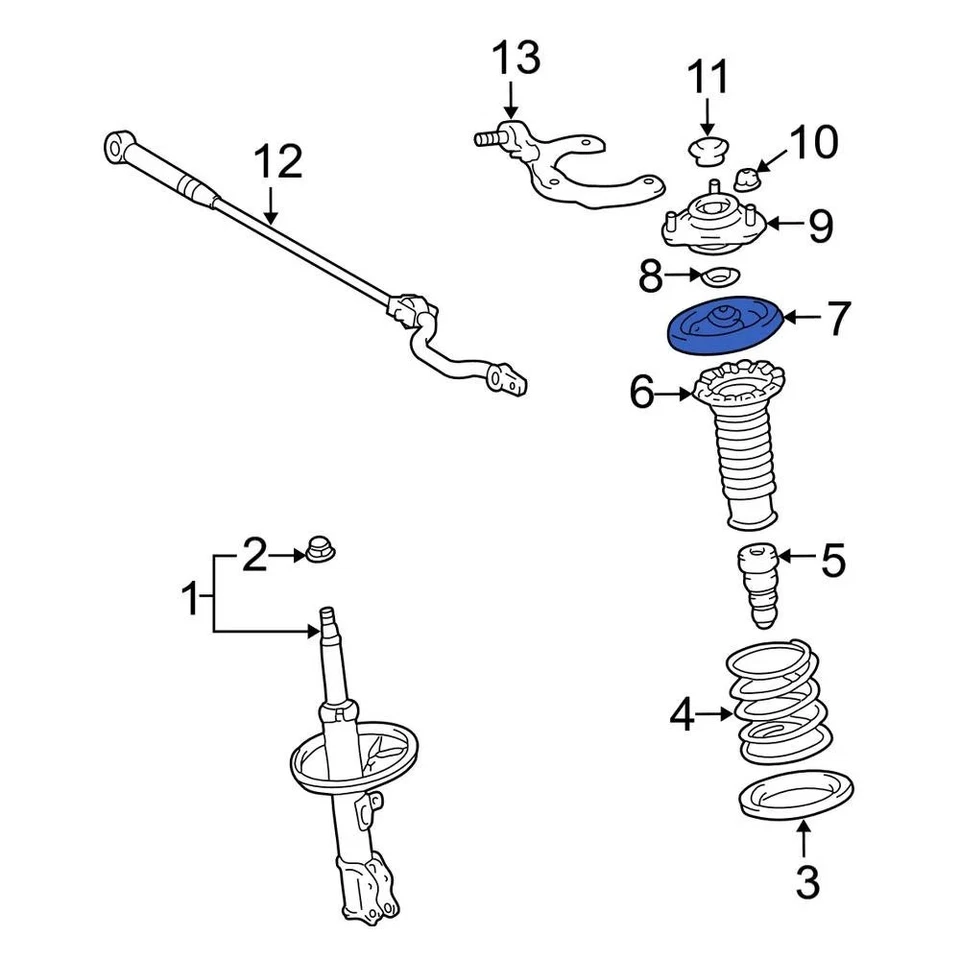 For Toyota Corolla 2009-2019 Toyota 4804402120 Front Upper Coil Spring Insulator Foto 4 de 4