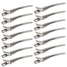 24-Pack Duck Bill Hair Clips, 3.5" Metal Alligator Styling Clips, Silver