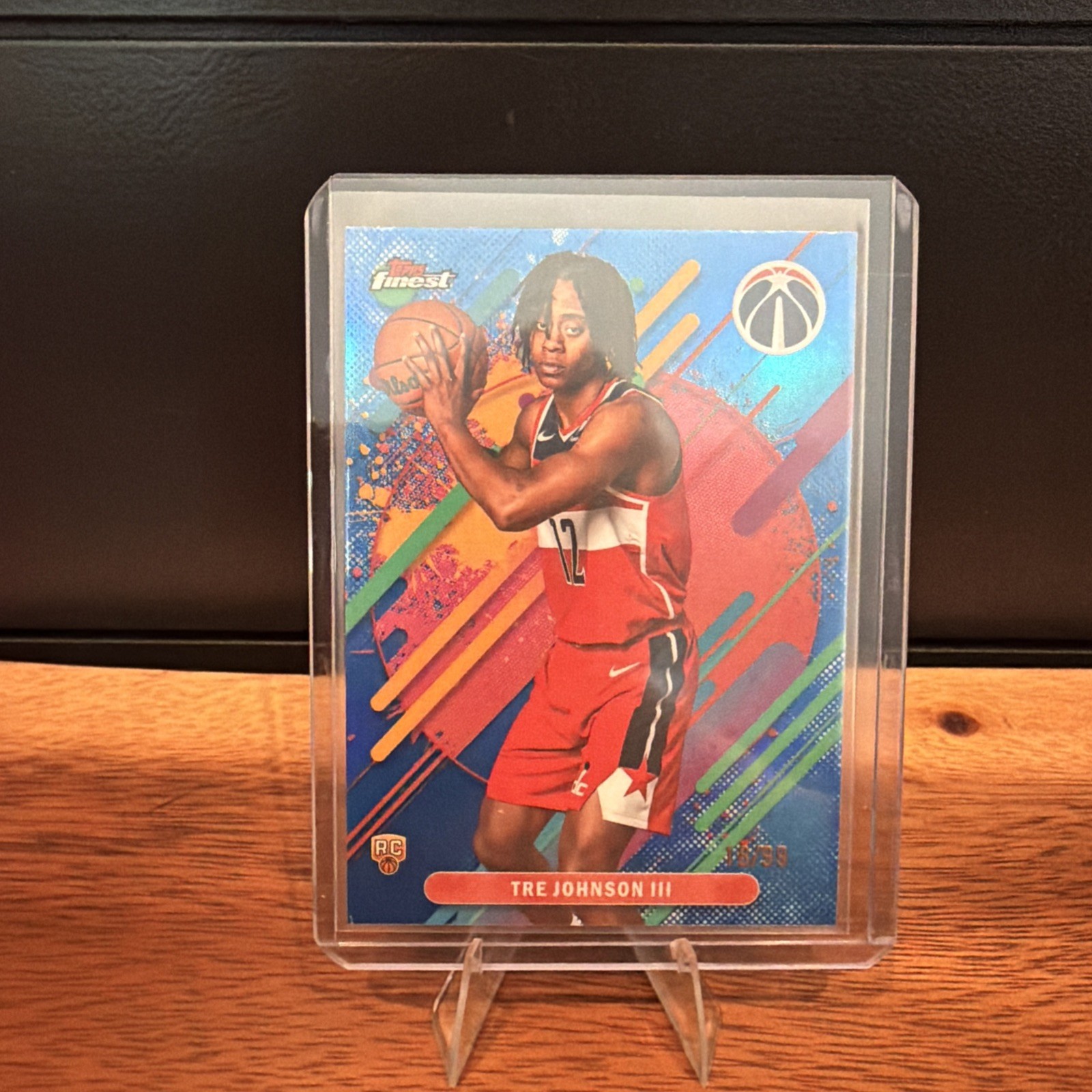 2025-26 Topps NBA Finest - Tre Johnson III Rare #206 - Blue Refractor - /99