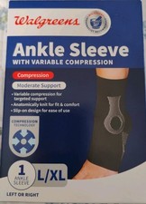 Walgreens Compression Ankle Sleeve Moderate Support Slip on fits Right or Left