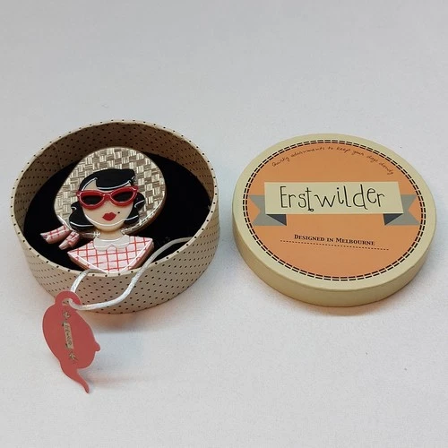 Erst Wilder Brooch Picnic Portrait Boxed Resin Sold Out