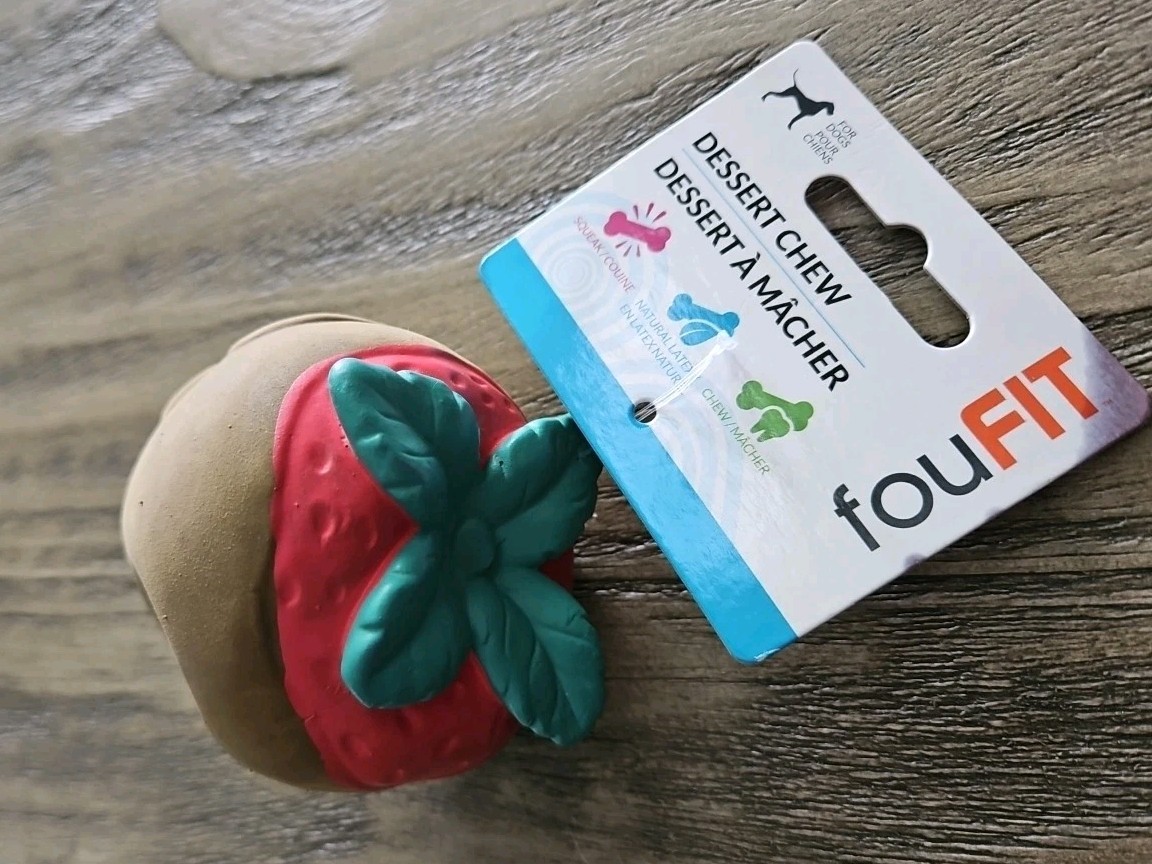 fouFIT  Dessert Chew Latex Toy for Dogs Small Strawberry 