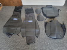 One Pair Ford Logo Seat Covers Premium 3 Piece Sideless Car Truck Or Suv