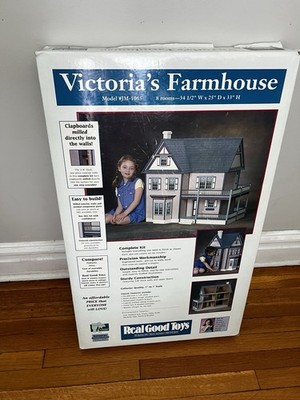 Real Good Toys Victoria s Farmhouse JM-1065 1:12 Wood Dollhouse Kit 8 OPEN BOX
