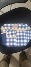 fit and fresh insulated lunch bag, HAS DRINK HOLDER ON SIDE, Blue And White