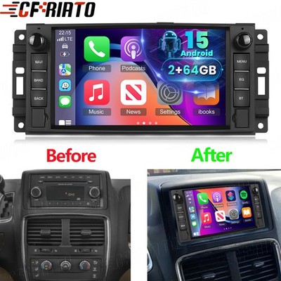 2GB+64GB For Dodge Grand Caravan 2011-2020 Android 15.0 CarPlay Car Radio Stereo