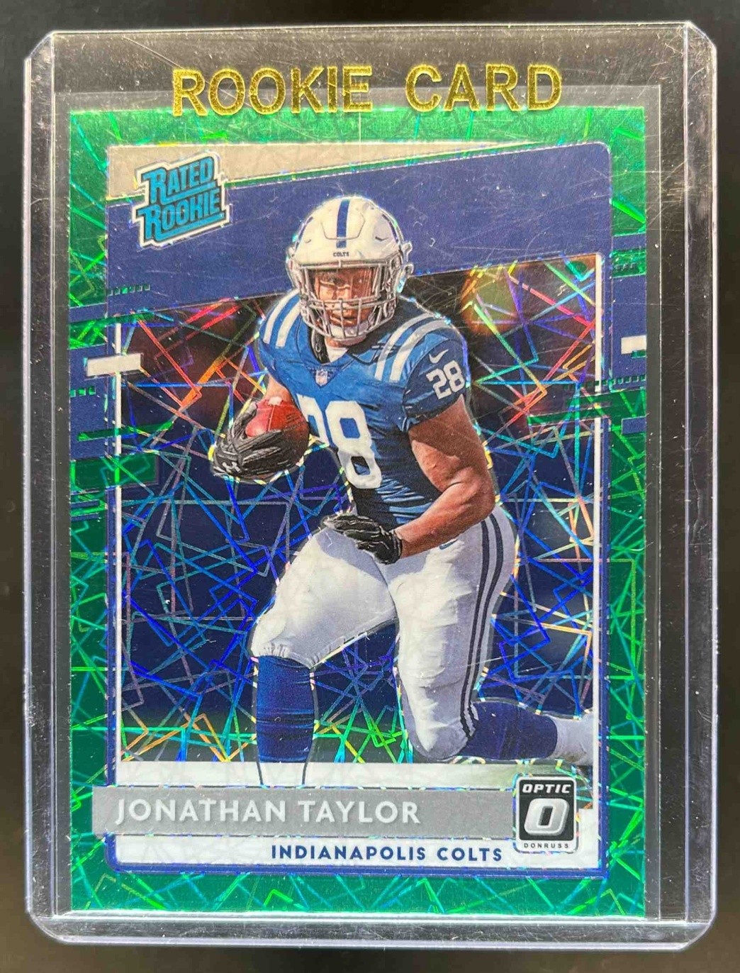 2020 Donruss Optic Jonathan Taylor Green Velocity Prizm RC #167 Colts