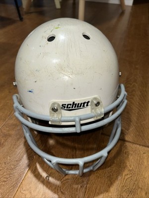 Schutt Small White Helmet With Remnants Of University Of Miami Stickers