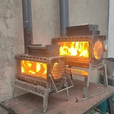 Camping Wood Stove Fireplace, Small WoodStove, Outdoor Firepit,