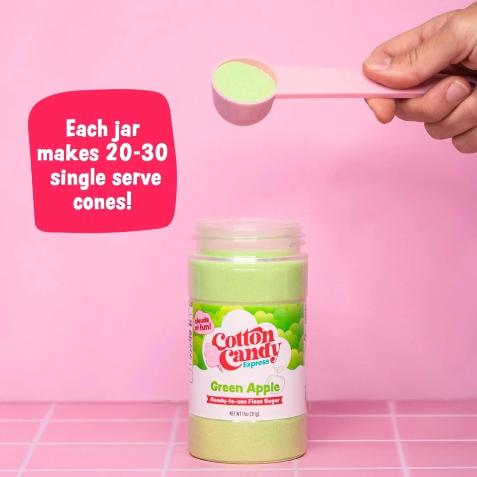 Floss сахара разнообразие упаковка 5 - 11 унций пластиковые банки лайма, арбуза, Pina Colada, - Изображение 2 из 4