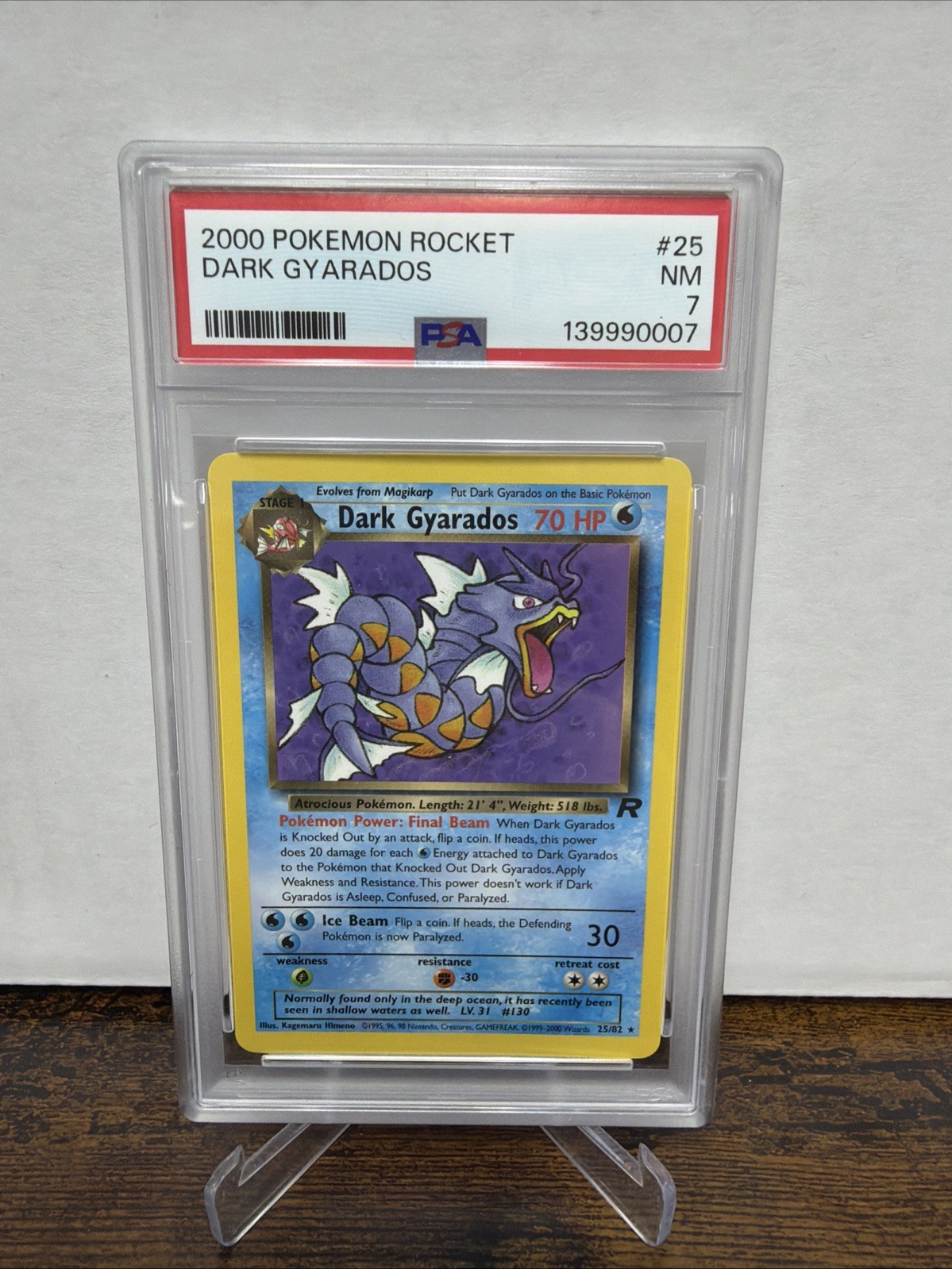 2000 POKEMON ROCKET #25 DARK GYARADOS PSA 7
