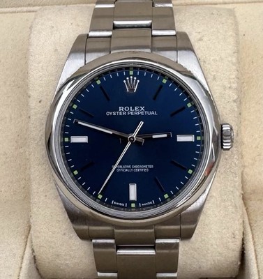 Rolex Oyster Perpetual 114300 Blue Dial 39mm Original Box