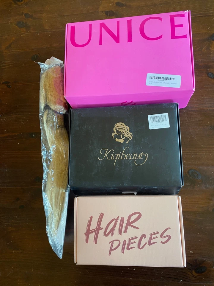 Lote de 4 PELUCAS Cabello Humano NUEVO NUNCA USADO, Topper de Cabello, Cola de Caballo HERMOSO Foto 2 de 4