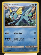 Vaporeon 18/68 - Holo Rare - S&M Hidden Fates Pokemon Card NM