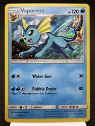 Vaporeon 18/68 Hidden Fates Holo Rare