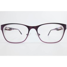 Purple Metallic Rectangular Eyeglass Frames WM5104-PU 52-16-140 Marbled Temples