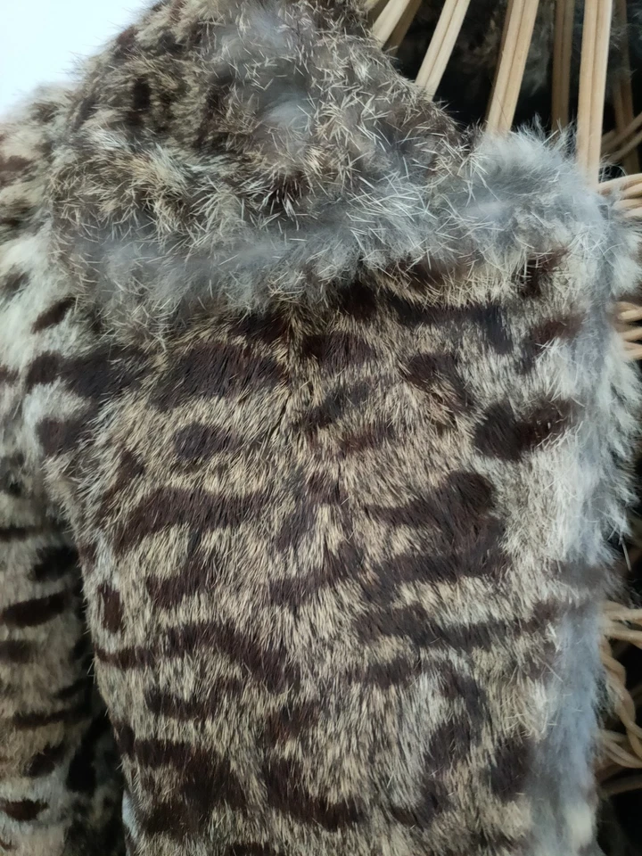 Isabel Marant primo Real Rabbit Fur Leather Jacket 34 Uk6 TTS leopard print - Image 3 of 4